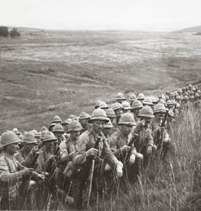 Our reserves awaiting orders to move up to their new positions on the slopes of Cape Helles, 1915